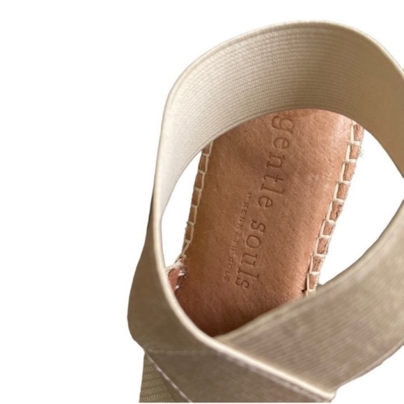 GENTLE SOULS by Kenneth Cole Women's Espadrille Wedge,Elastic Ankle Strap Sz 6.5 - Picture 4 of 9